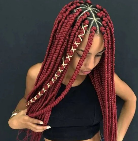 Medium Triangle Knotless Braids
